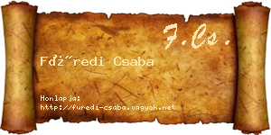 Füredi Csaba névjegykártya